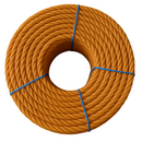 8mm Orange Polypropylene Rope 3 Strand - 220m Weatherproof Coil