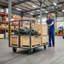 200mm Premium Heavy Duty Fixed Plate Castor with Grey Nylon Tyre