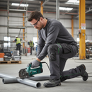 Premium Slim Fit Stretch Work Trousers with Water-Repellent Fabric and Adjustable Waistband