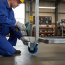 100mm Premium Fixed Plate Castor with Blue Elastic Nylon