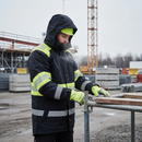 Premium Hi-Vis Winter Parka with Detachable Hood, Windproof and Waterproof Design for Enhanced Comfort and Mobility