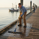 Premium Long-Handled Dock Scraper 48" with Durable 2mm Carbon Steel Blade for Easy Debris Removal