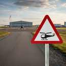 Professional Low-Flying Helicopters Warning Sign - Post Mounted, Dia 558.1 R2/RA2 for Safety Awareness