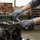 Premium Grey Nylon/Nitrile Dry Handling Gloves for Tough Tasks