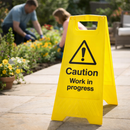 Caution Work in Progress Sign – 300mm x 600mm – Polypropylene – Indoor/Outdoor Use