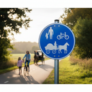 Professional Horse-Drawn Vehicle and Pedestrian Access Sign - Heavy Duty Pathway Indicator for Safe Shared Use