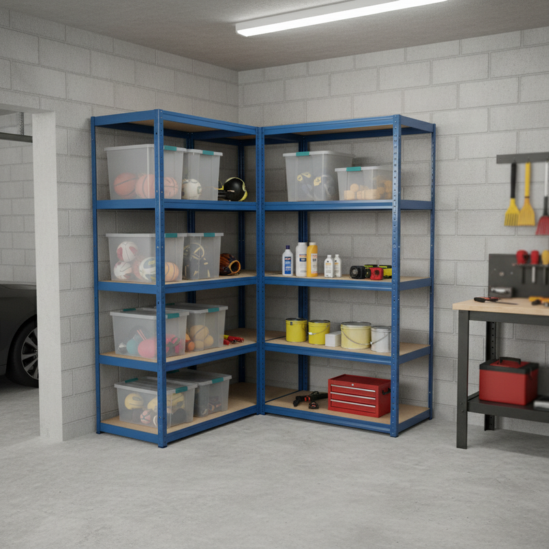 Heavy Duty Corner Garage Shelving Unit - 1800mm High - 200/280kg Capacity