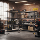 3x Heavy Duty Garage Shelving - 1600mm High - 500kg Load Capacity - Grey