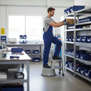 Premium Steel Kick Step with Anti-Slip Treads - Light Grey