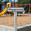 Premium Supplementary Safety Plate for Children's Playground Warning - Adjustable Text Height for Road Visibility