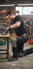 Premium Multi Pocket Trousers with Stretch Fabric, Tool Pouches and Reinforced Knees for Enhanced Durability and Functionality
