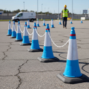 Premium 25m Cone & Chain Barrier Kit with 10 Reflective Cones for Crowd Control and Safety