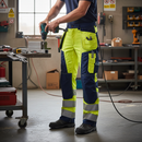 Premium High Visibility Craftsman Trousers with Holster Pockets - Durable, Water Repellent with Multi-Functional Pocket Solutions