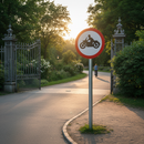 Premium Prohibited Post Mounted Sign for Motorcycle Access Denial - Custom Sizes Available