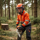 Premium Heavy Duty Browguard Kit with Adjustable Visor and Ear Defenders for Forestry Work