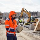 Premium High-Visibility Softshell Jacket - Waterproof, Windproof, Removable Hood, Comfortable Fit for Outdoor Work