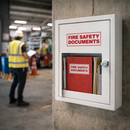 Metal Fire Safety Document Cabinet – 140mm Deep – Latch Closure – Office