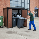 Premium Commercial Grade Wheelie Bin Storage Shelter with Heavy Duty Steel Framework and Polycarbonate Roof for Outdoor Use