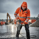 Premium Heavy Duty Hi-Visibility Rain Jacket with Windproof and Waterproof Features for Extreme Weather Protection