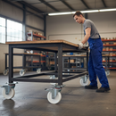 200mm Braked Swivel Plate Castor with White Nylon Wheel - 600Kg Capacity