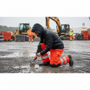 Premium High-Visibility Rain Trousers with Adjustable Braces, Waterproof and Reinforced Knees for Work Safety