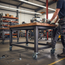 200mm Heavy Duty Braked Swivel Plate Castor with Grey Elastic Rubber Tyre