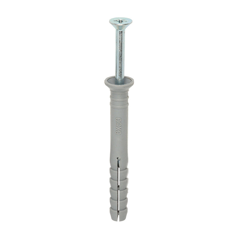 Nylon Hammer Fixing - PZ - Zinc - 6.0 x 50
