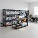 2x Heavy Duty Industrial Shelving - 1770mm High & 1x Professional Workbench - 1600mm Wide - Grey