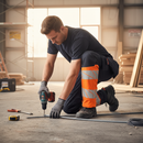 Premium Safe Trousers with Thigh Pockets - Dark Navy/Hi-Vis Orange