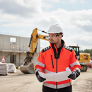 Premium Lightweight Hi-Vis Red and Black Softshell Jacket with Waterproof and Windproof Features for Enhanced Comfort and Safety