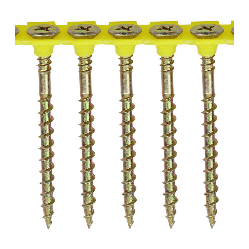 Solo Collated Chipboard & Woodscrews - PH - Double Countersunk - Yellow - 4.5 x 60