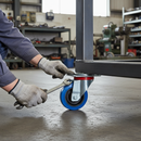 125mm Heavy Duty Swivel Plate Castor with Blue Elastic and Roller Bearing