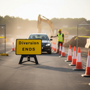 Professional Diversion Ends Sign 2702 - High-Visibility Reflective Design with QuickFit Frame for Easy Deployment