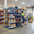 Heavy Duty Industrial Shelving Unit - 2440mm High - 200kg Capacity - Melamine - Blue Finish