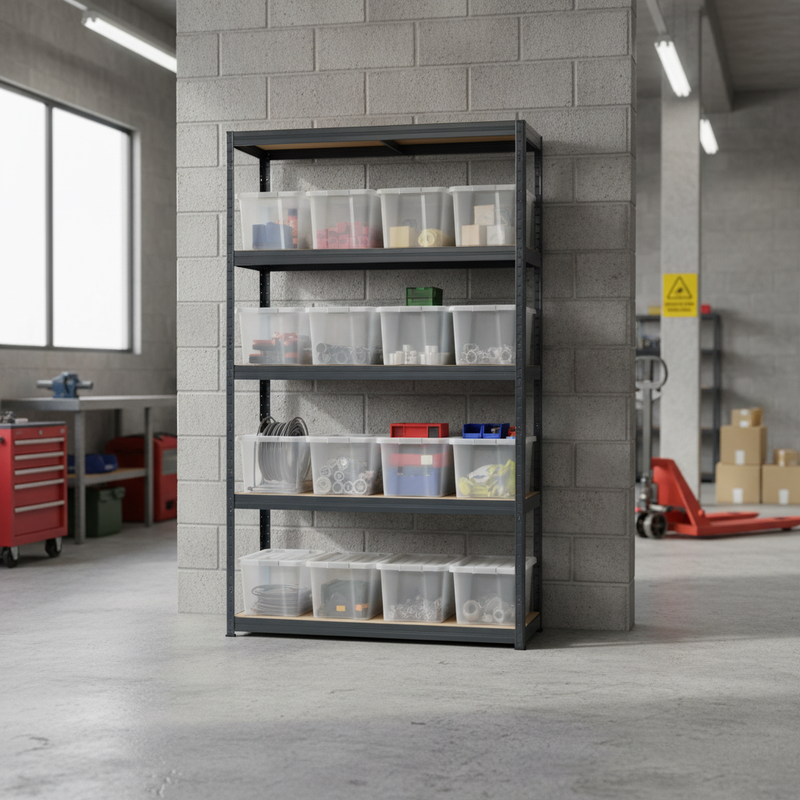 Premium Heavy Duty Shelving Unit with 12x 60L Plastic Storage Boxes