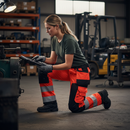 Premium High-Visibility Women's Work Trousers with CORDURA Reinforcement, Water Repellent and Comfortable Fit