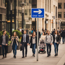 Premium One Way Sign for Pedestrians - Durable Composite Material with Reflective R2 Grade for Road Safety