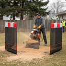 Premium Folding Debris Guard with Mesh Panels for Stump Grinding Safety and Visibility