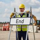 Premium End Sign Quick Fit for Road Work Zones - 725x275mm Supplementary Message Plate