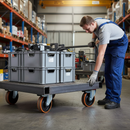 150mm Heavy Duty Braked Swivel Plate Castor Towable - Heavy Load Capacity