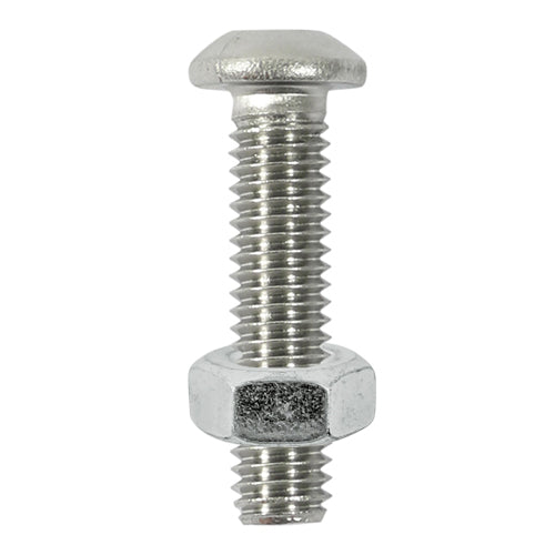 Socket Screws & Hex Nuts - Button - Stainless Steel - M6 x 25