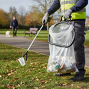 Premium Litter Picking Bag Hoop with Ergonomic Handle, Durable Polypropylene Construction and Flat Bottom Design for Easy Use