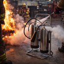 Polished Stainless Steel Fire Extinguishers & Stand Bundle – Indoor Use
