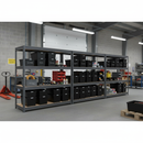 4x Premium Heavy Duty Shelving - 1770mm High - Grey with 8x 37L Storage Boxes