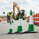 Premium Green Traffic Cones 500mm, 750mm, and 1000mm - High Visibility for Road Works