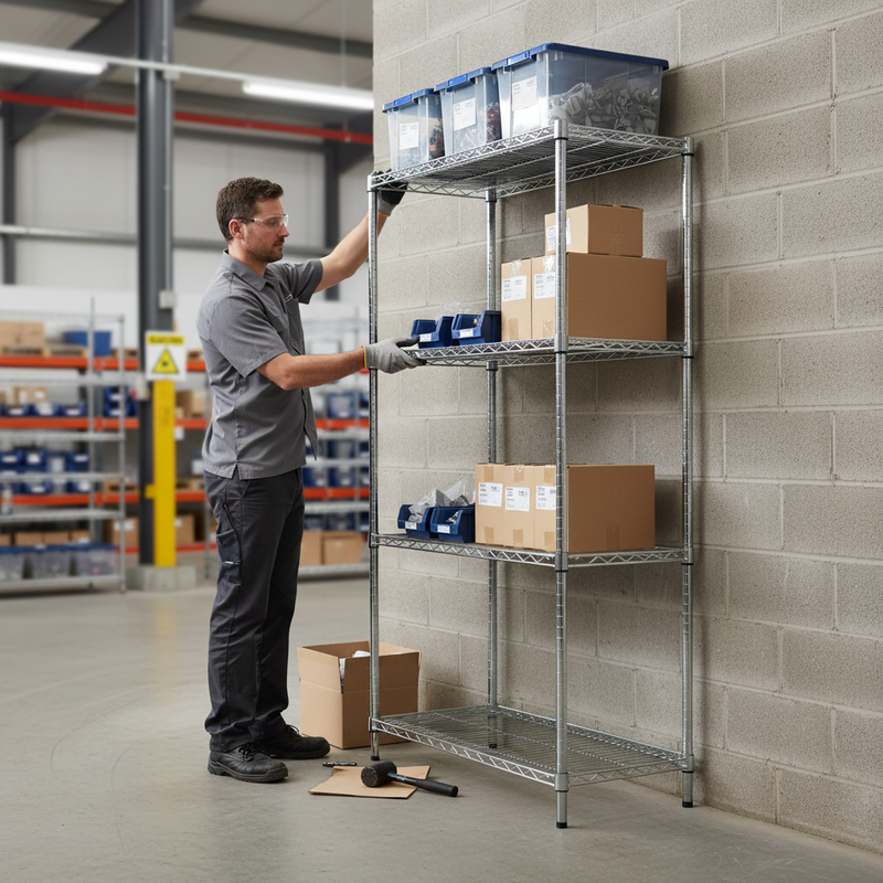 Premium Chrome Wire Shelving Extension Bay - 2130mm High - 300kg Capacity