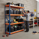 Heavy Duty Shelving Unit with 8 Durable 62L Storage Boxes - 1800mm High