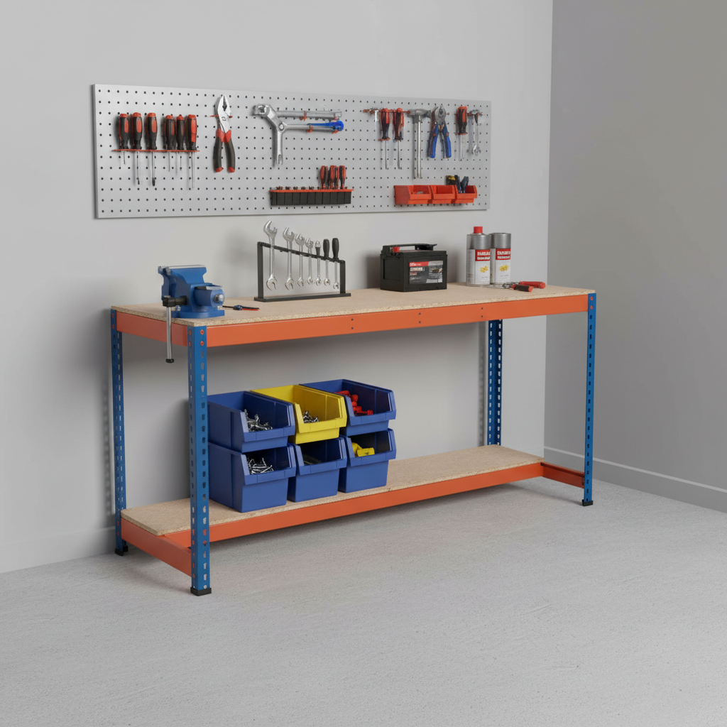 Premium Workbench - Lower Half Shelf - 915mm High - 400kg - Chipboard