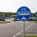 Premium Post Mount Sign for Buses, Cycles, and Motorcycles - Durable Design for Restricted Access