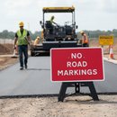 Premium No Road Markings Sign 1050x750mm - Reflective Traffic Safety Sign for Caution and Lane Discipline
